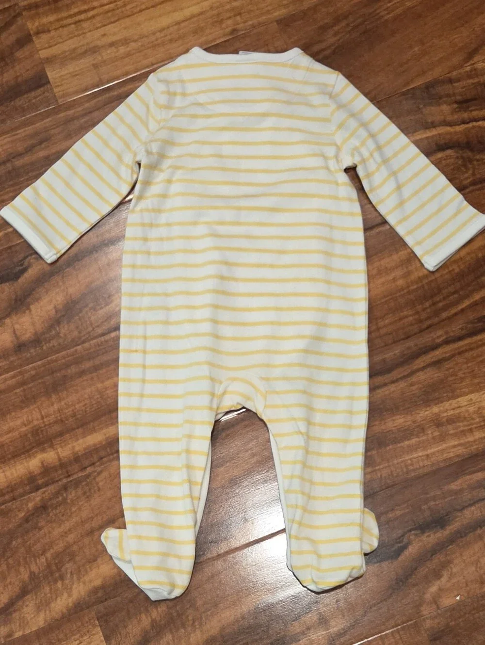 Janie and Jack NWT 6-9 Months Yellow and White Striped Footed One-Piece